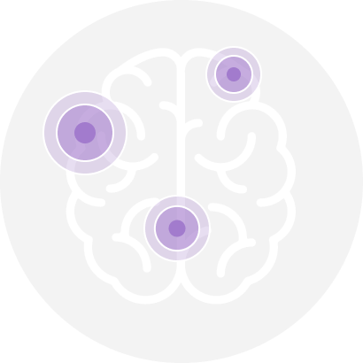 Brain icon with dots denoting activity.
